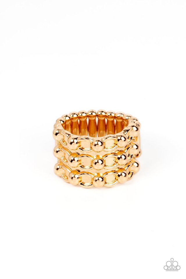 Dauntless Demeanor - Gold - Paparazzi Ring Image