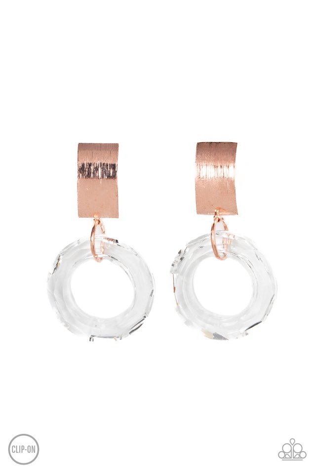 Clear Out! - Copper - Paparazzi Earring Image