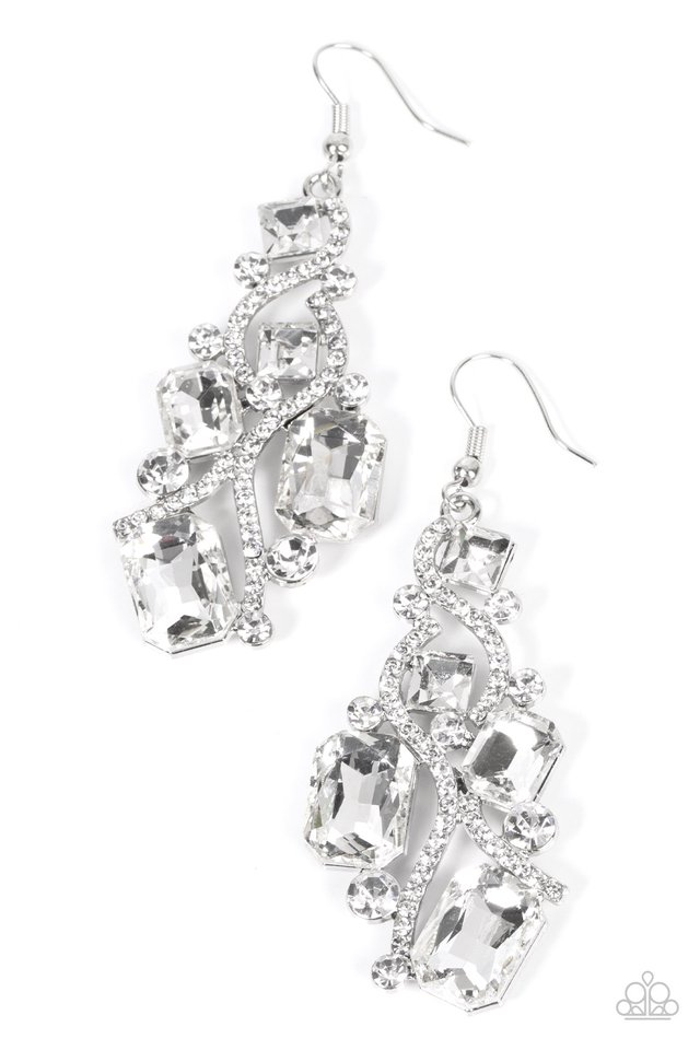 Interstellar Illumination - White - Paparazzi Earring Image