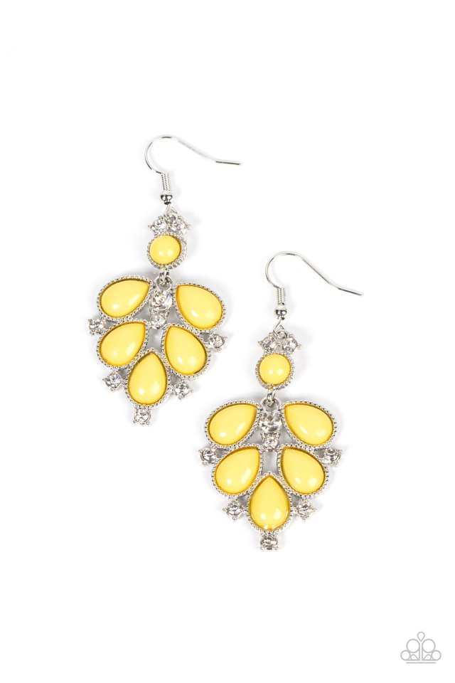 Transcendental Teardrops - Yellow - Paparazzi Earring Image