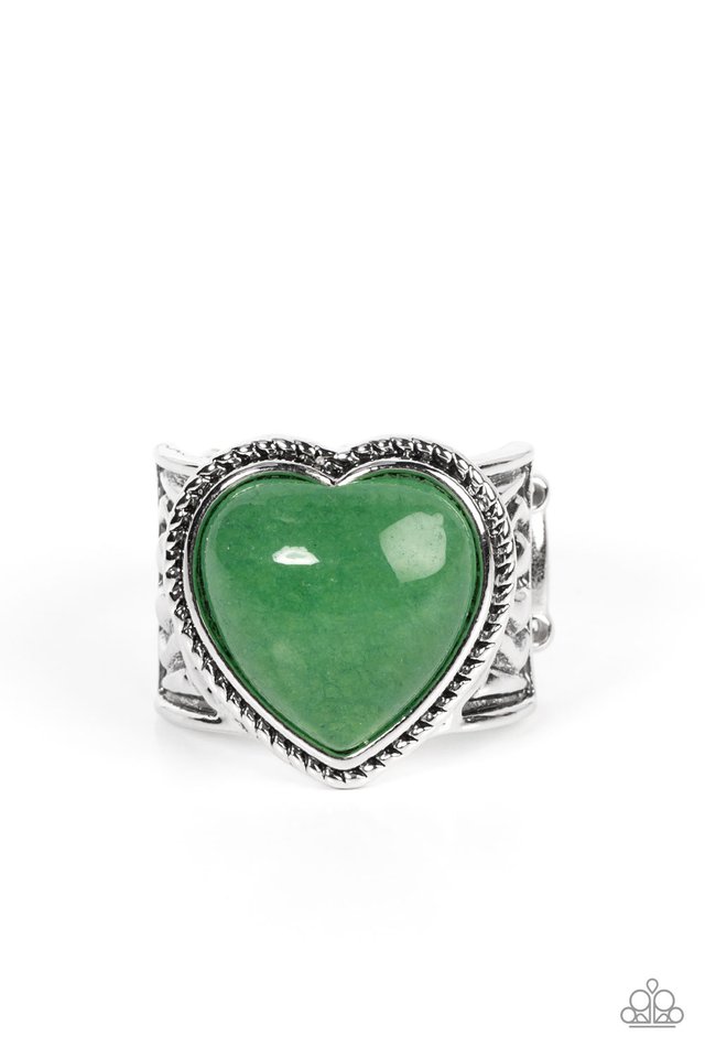 Stone Age Admirer - Green - Paparazzi Ring Image