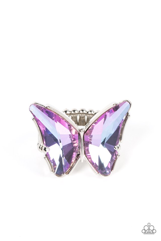 Fluorescent Flutter - Purple - Paparazzi Ring Image