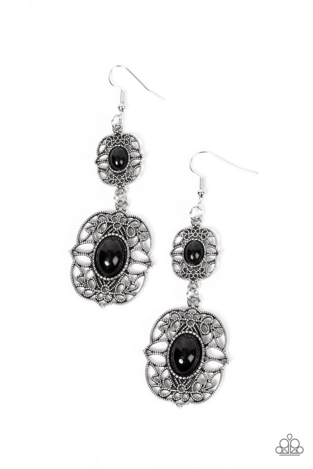 Victorian Villa - Black - Paparazzi Earring Image