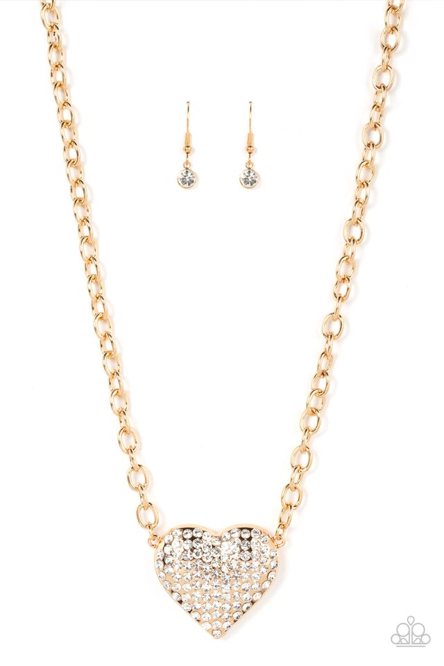 Heartbreakingly Blingy - Gold - Paparazzi Necklace Image