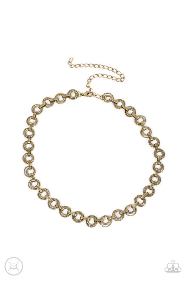 Grit and Grind - Brass - Paparazzi Necklace Image