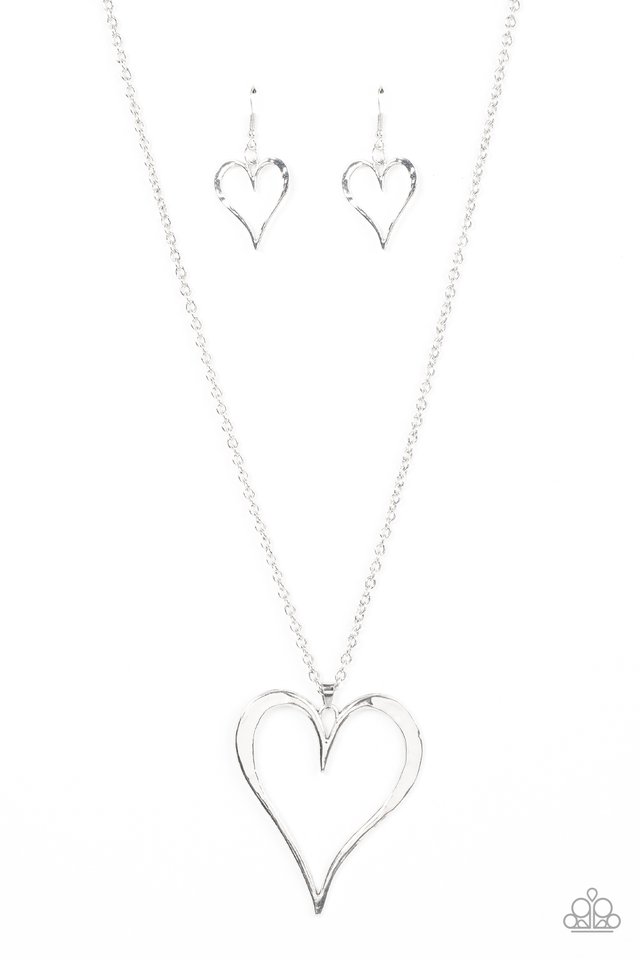 Hopelessly In Love - Silver - Paparazzi Necklace Image