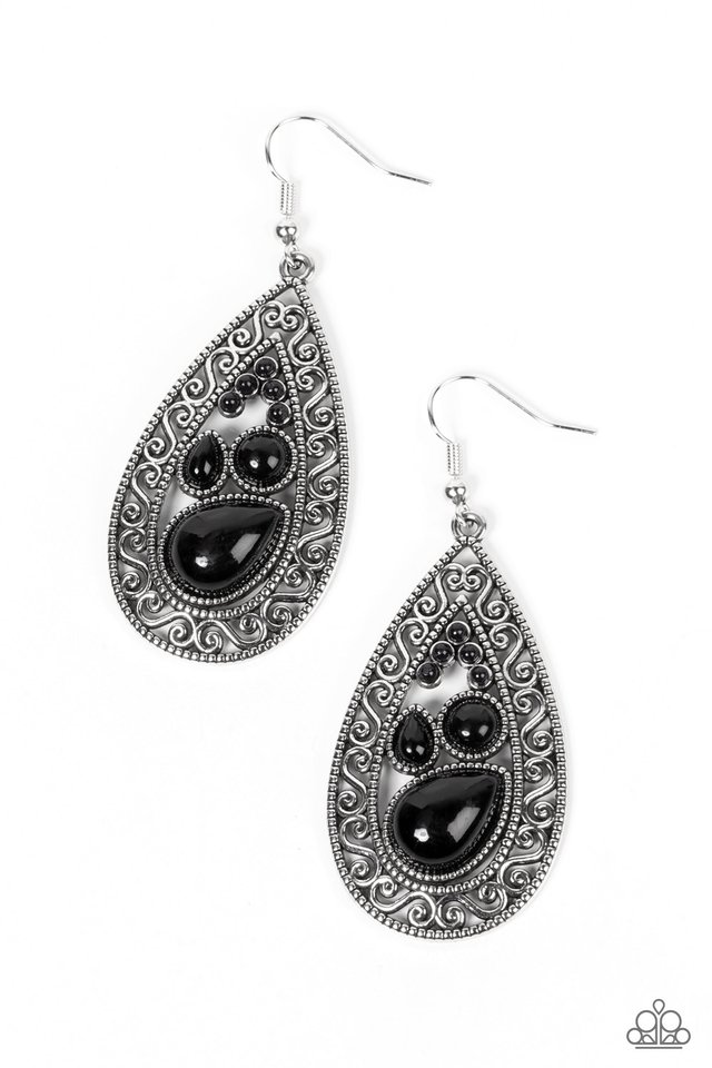 Nautical Daydream - Black - Paparazzi Earring Image