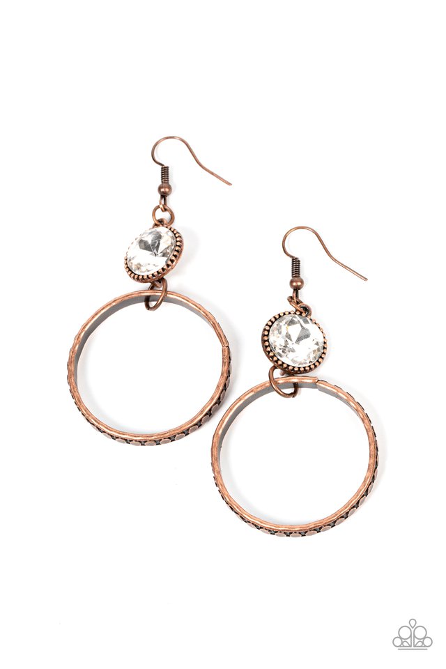 Standalone Sparkle - Copper - Paparazzi Earring Image