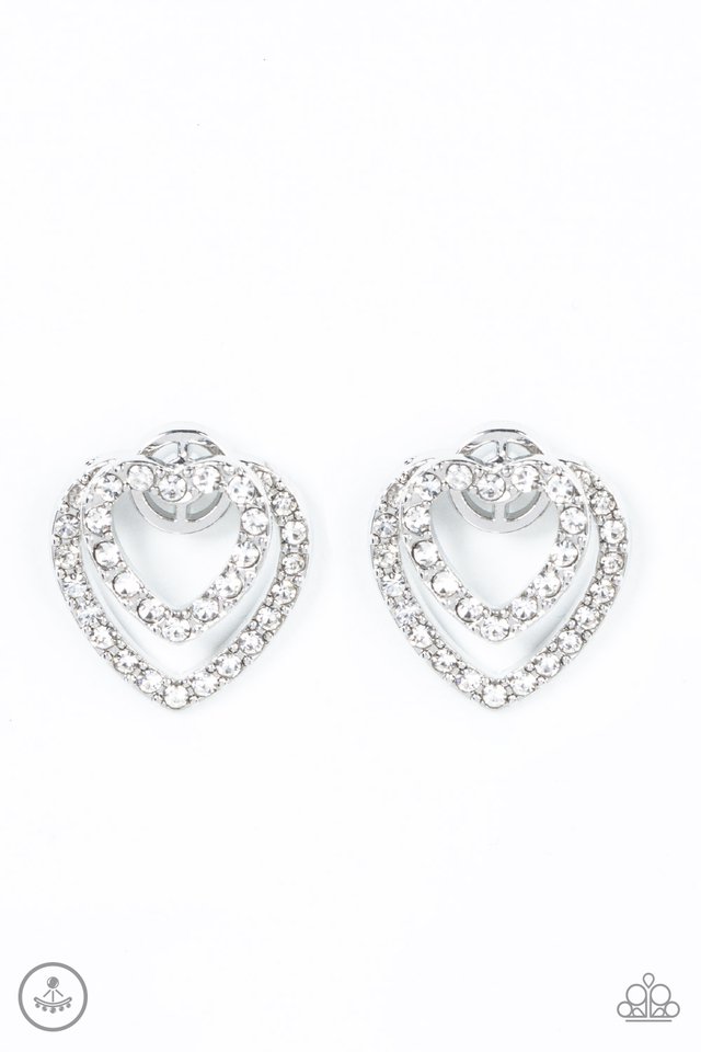 Ever Enamored - White - Paparazzi Earring Image