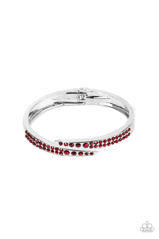 Sideswiping Shimmer - Red - Paparazzi Bracelet Image