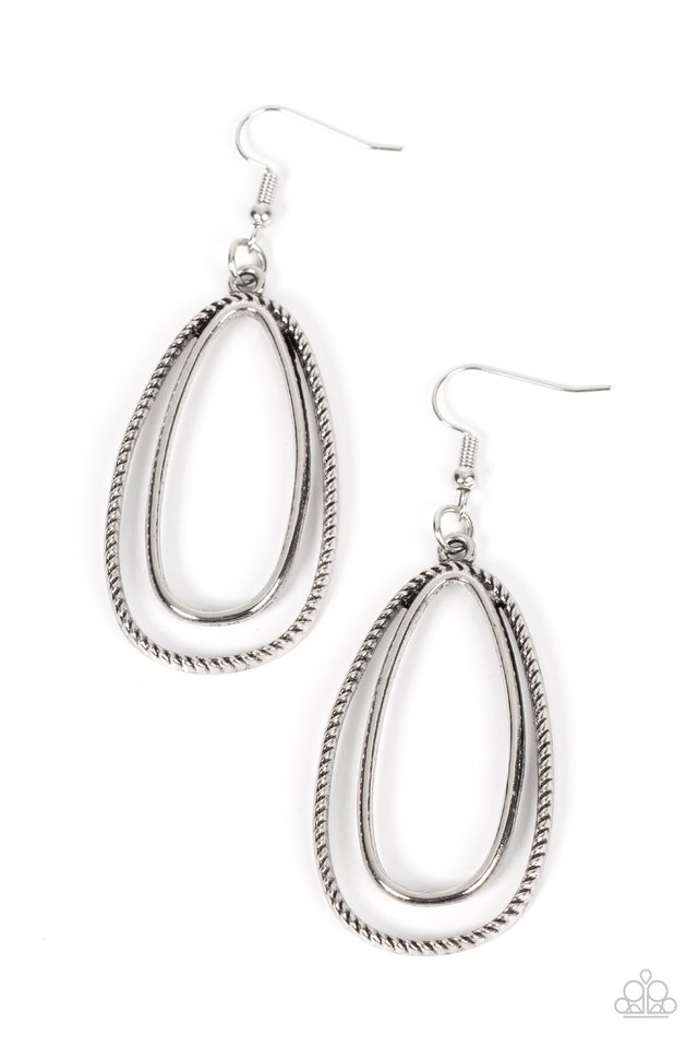 Lend Me Your Lasso - Silver - Paparazzi Earring Image