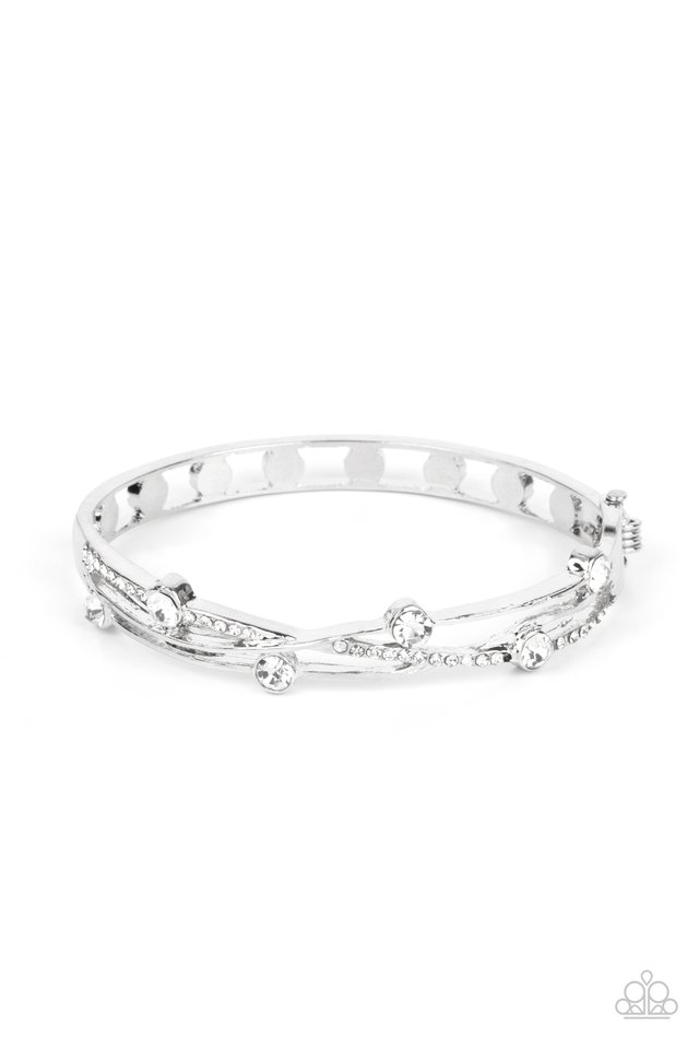Slammin Sparkle - White - Paparazzi Bracelet Image