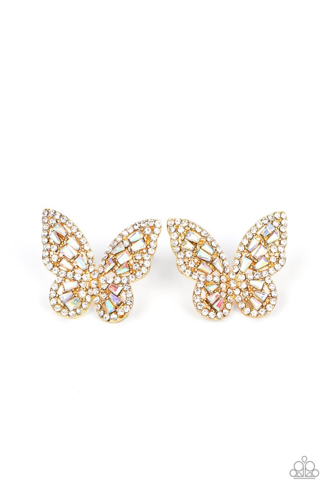 Smooth Like FLUTTER - Gold - Paparazzi Earring Image