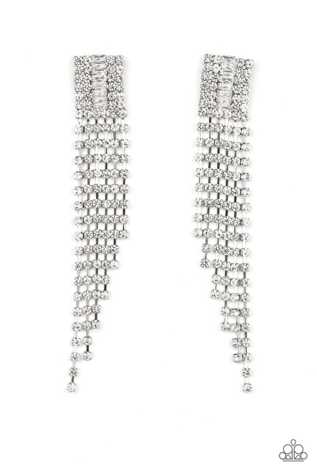A-Lister Affirmations - White - Paparazzi Earring Image