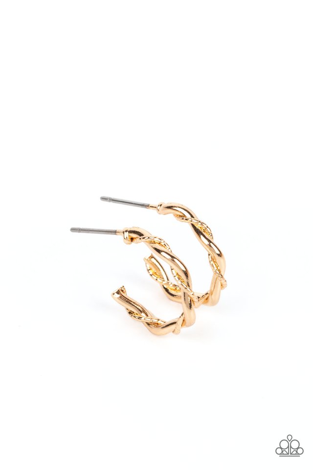 Irresistibly Intertwined - Gold - Paparazzi Earring Image