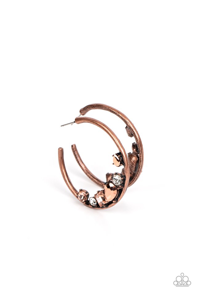 Attractive Allure - Copper - Paparazzi Earring Image