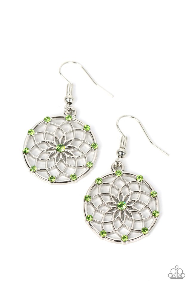 Springtime Salutations - Green - Paparazzi Earring Image