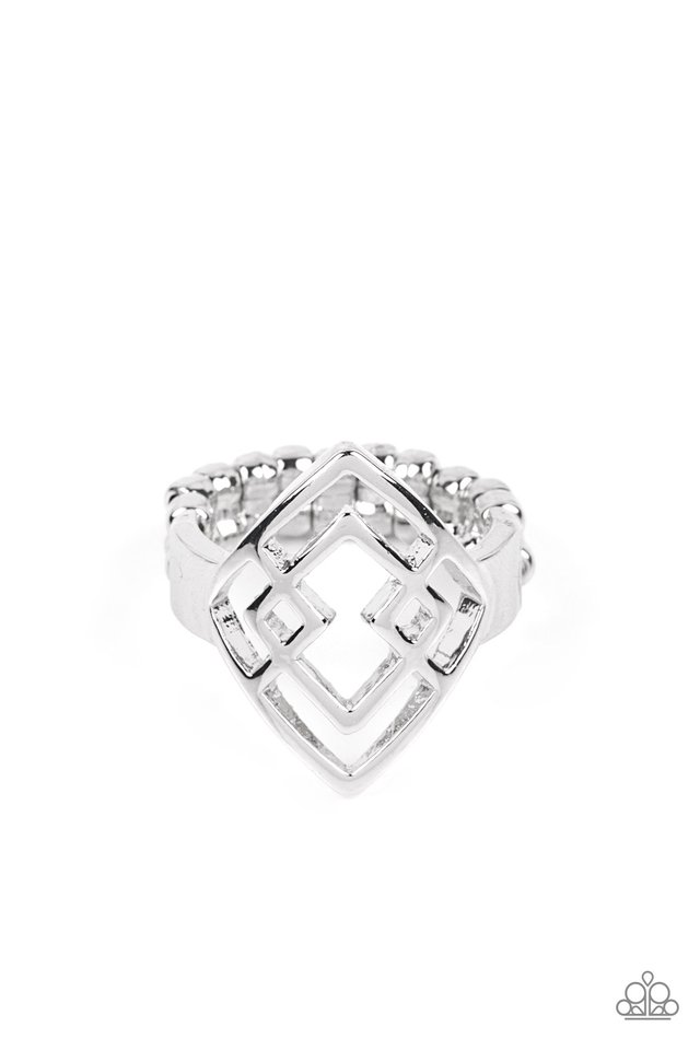 Diamond Duo - Silver - Paparazzi Ring Image