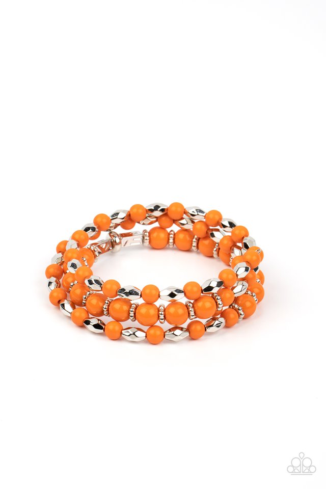 Colorfully Coiled - Orange - Paparazzi Bracelet Image