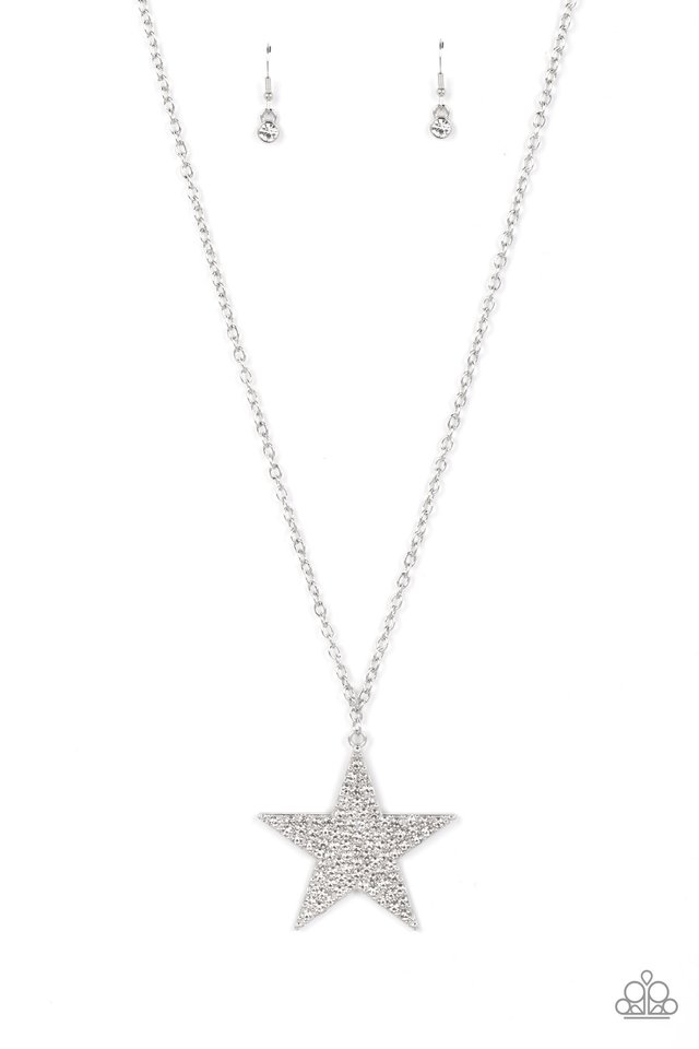 Rock Star Sparkle - White - Paparazzi Necklace Image