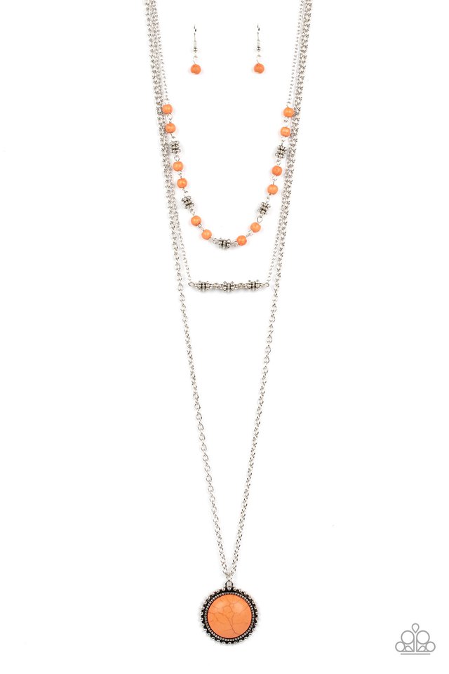 Sahara Symphony - Orange - Paparazzi Necklace Image