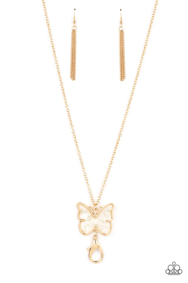 Gives Me Butterflies - Gold - Paparazzi Necklace Image