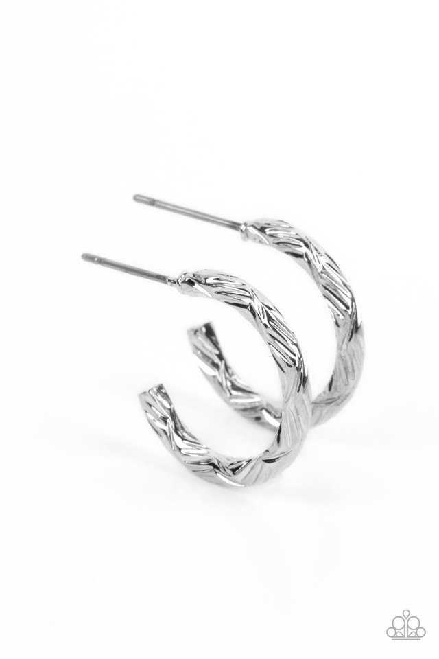 Triumphantly Textured - Silver - Paparazzi Earring Image