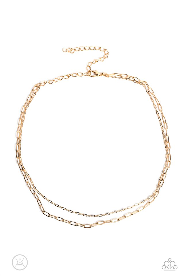 Polished Paperclips - Gold - Paparazzi Necklace Image
