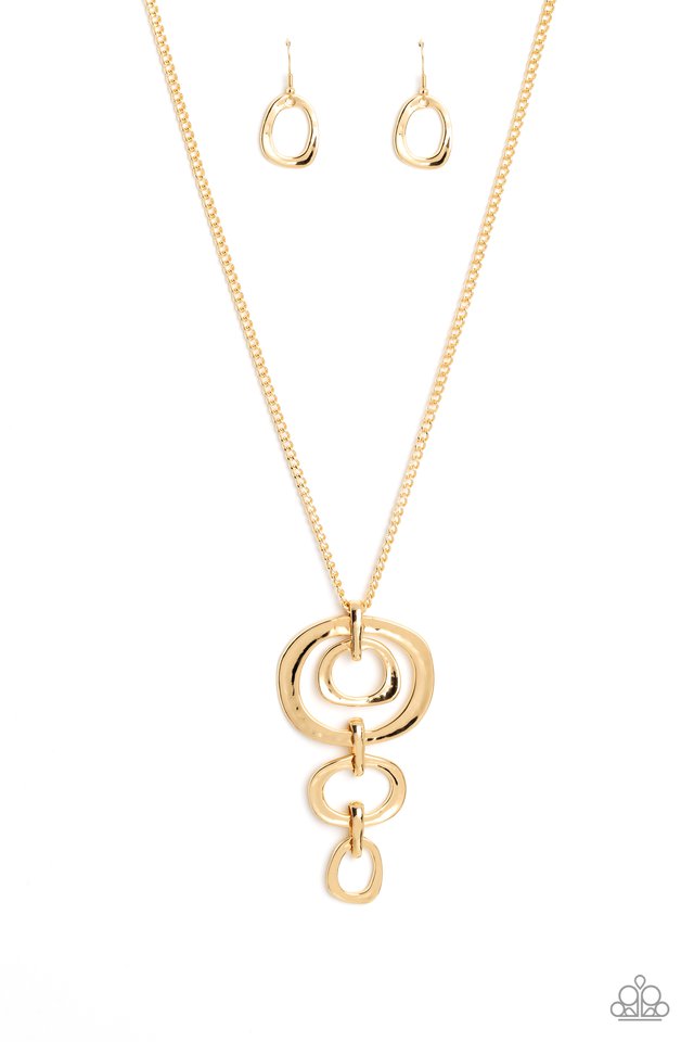 Tranquil Trickle - Gold - Paparazzi Necklace Image