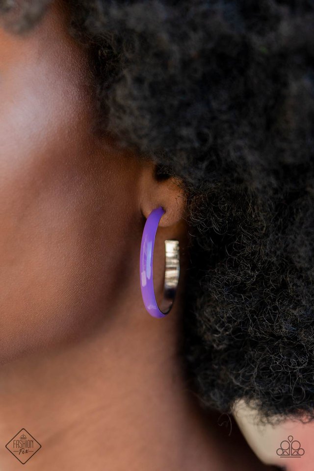 Groovy Glissando - Purple - Paparazzi Accessories Earrings
