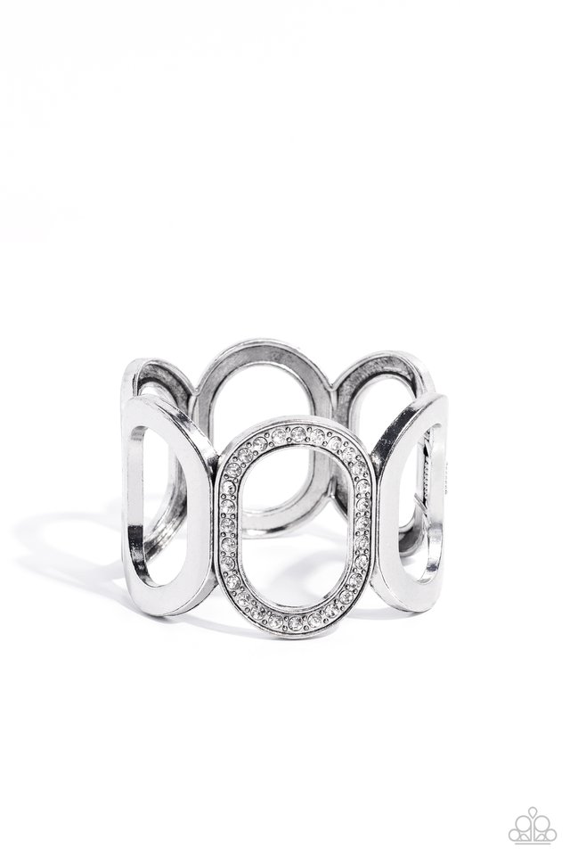 Opulent Ovals - White - Paparazzi Bracelet Image
