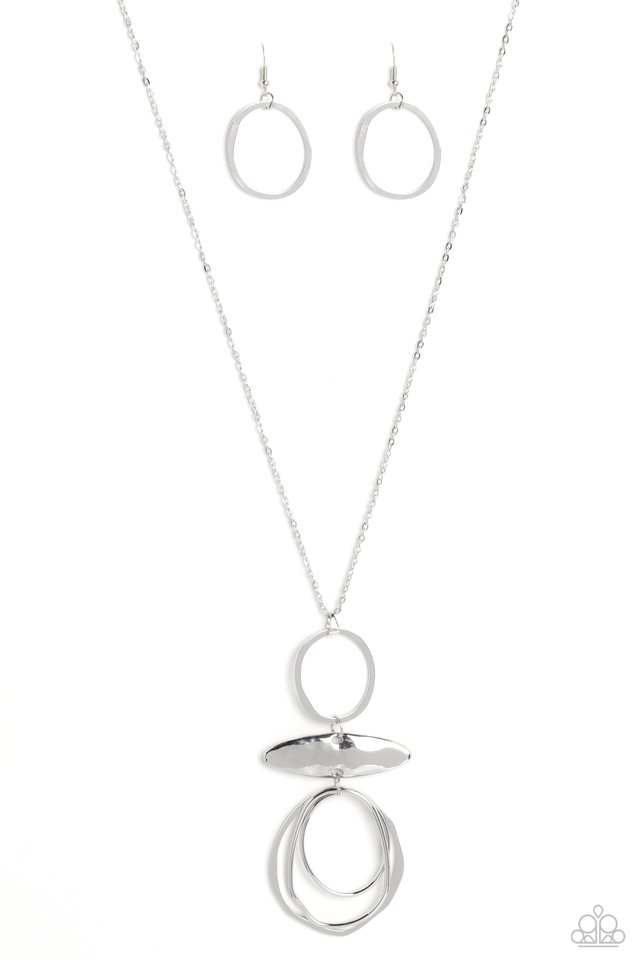 Oblong Obligato - Silver - Paparazzi Necklace Image