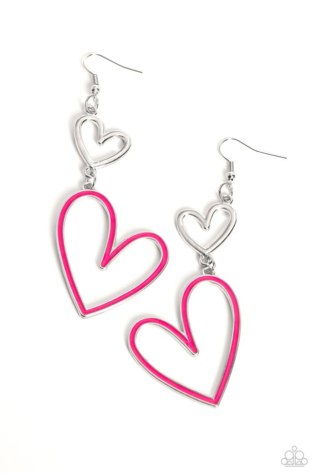 Pristine Pizzazz - Pink - Paparazzi Earring Image