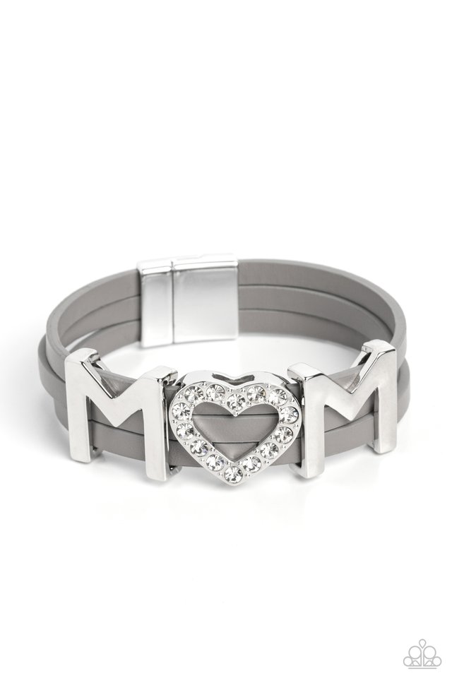 Heart of Mom - Silver - Paparazzi Bracelet Image