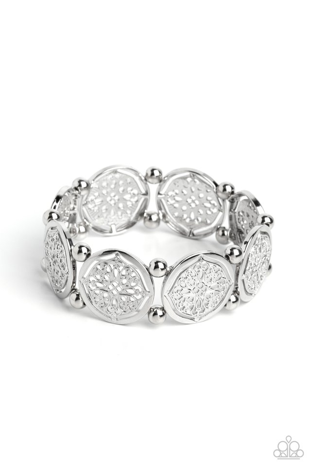 Filigree Fanfare - Silver - Paparazzi Bracelet Image