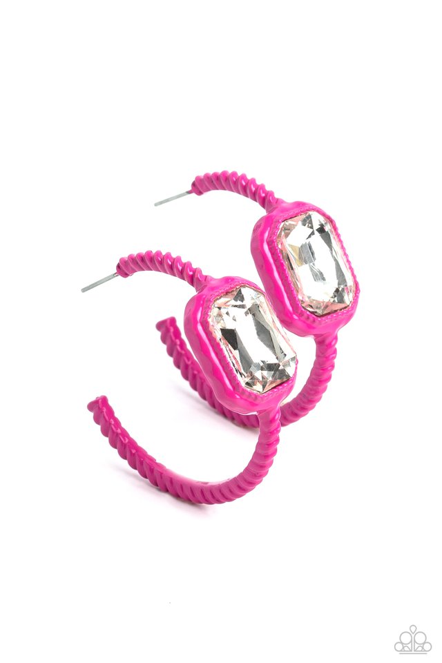 Call Me TRENDY - Pink - Paparazzi Earring Image