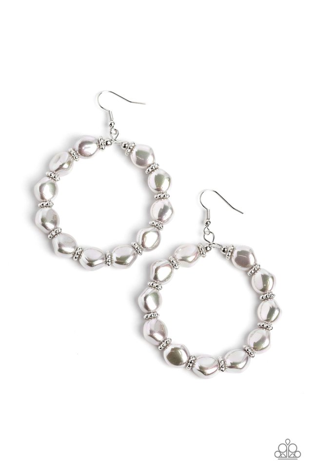 The PEARL Next Door - Silver - Paparazzi Earring Image