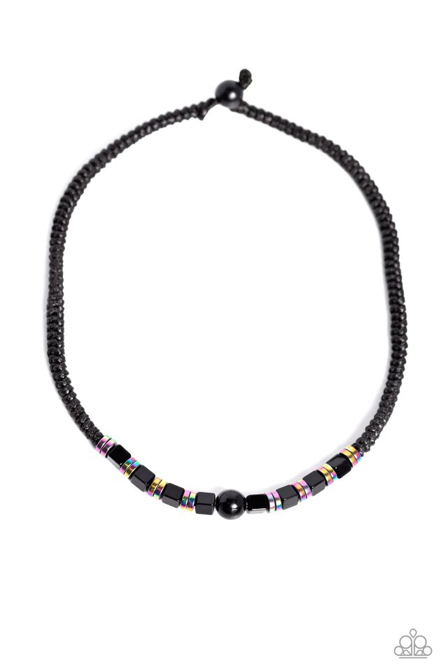 Oil Spill Orbit - Black - Paparazzi Necklace Image