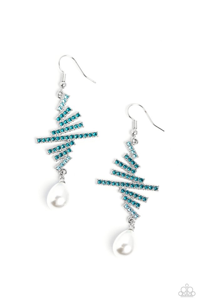 Timeless Tapestry - Blue - Paparazzi Earring Image