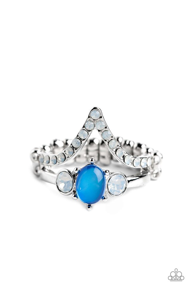 Chevron Celebrity - Blue - Paparazzi Ring Image