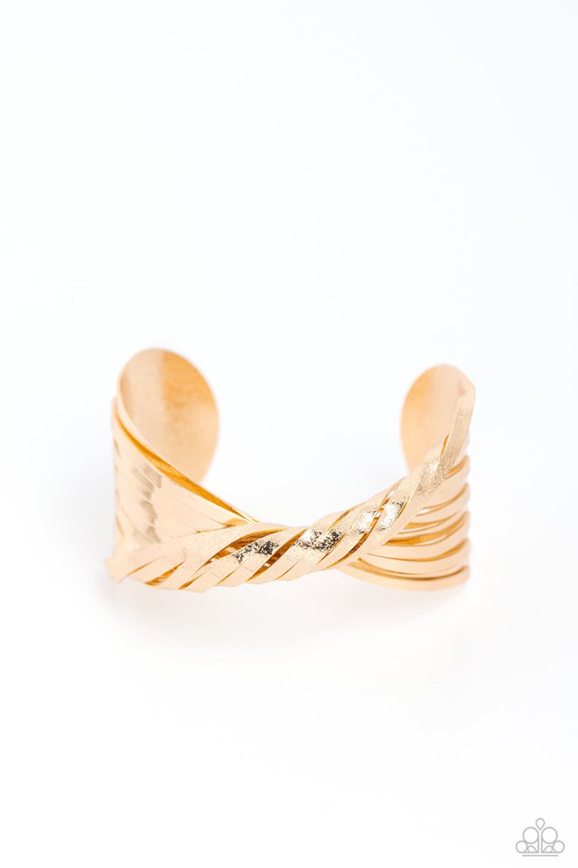 Radiant Ribbons - Gold - Paparazzi Bracelet Image