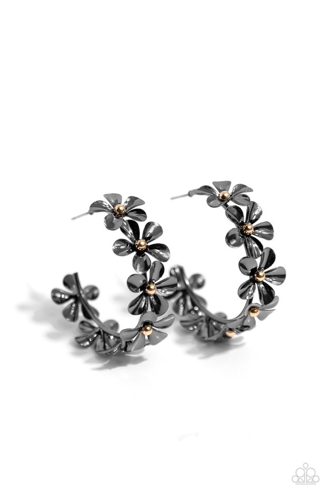 Floral Flamenco - Black - Paparazzi Earring Image