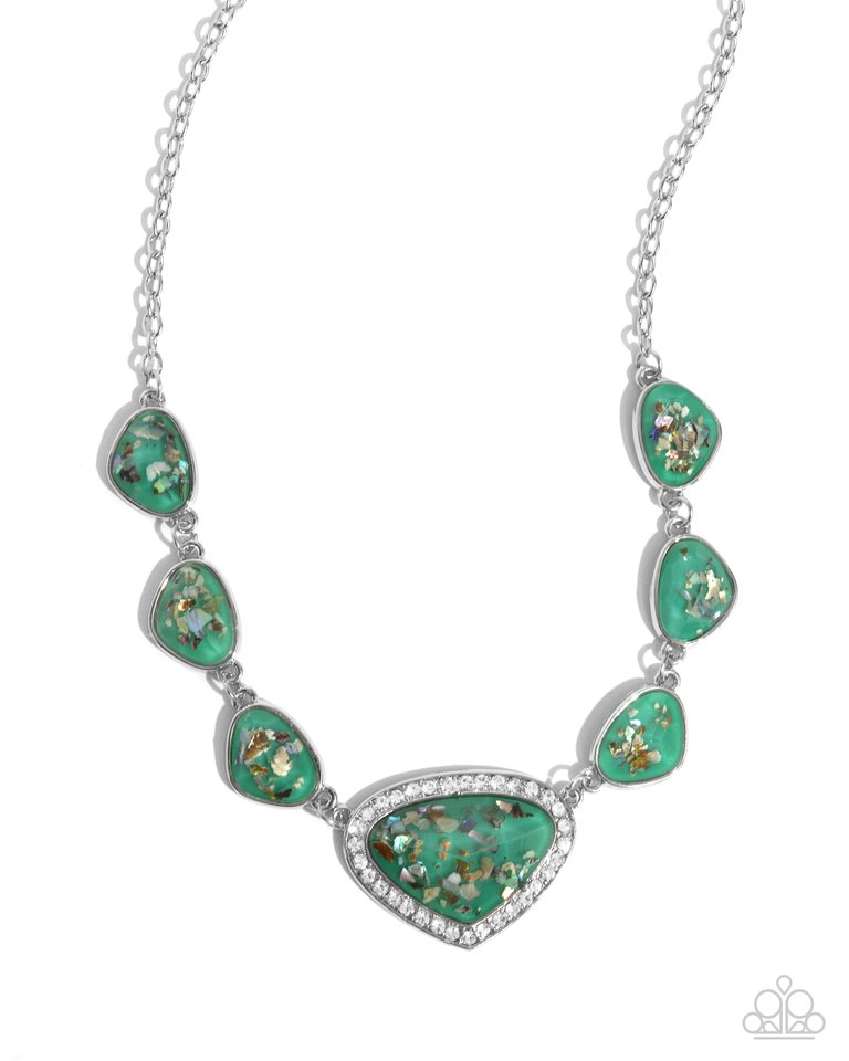 Discreet Dazzle - Green - Paparazzi Necklace Image